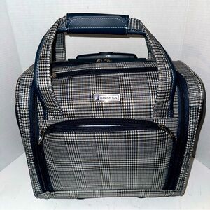 London Fog Houndstooth 15” Wheeled Carry On Luggage